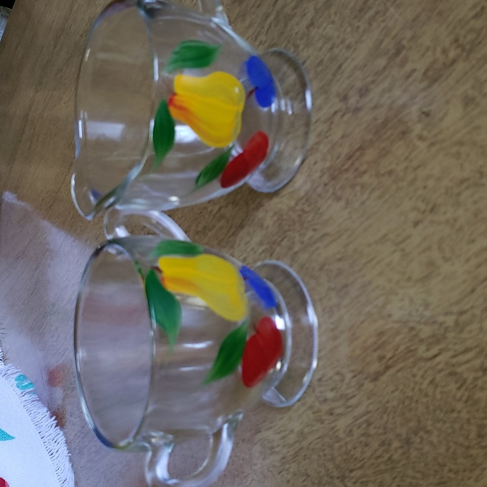 Vintage Gay Fad Fruit Hand painted cream and sugar.